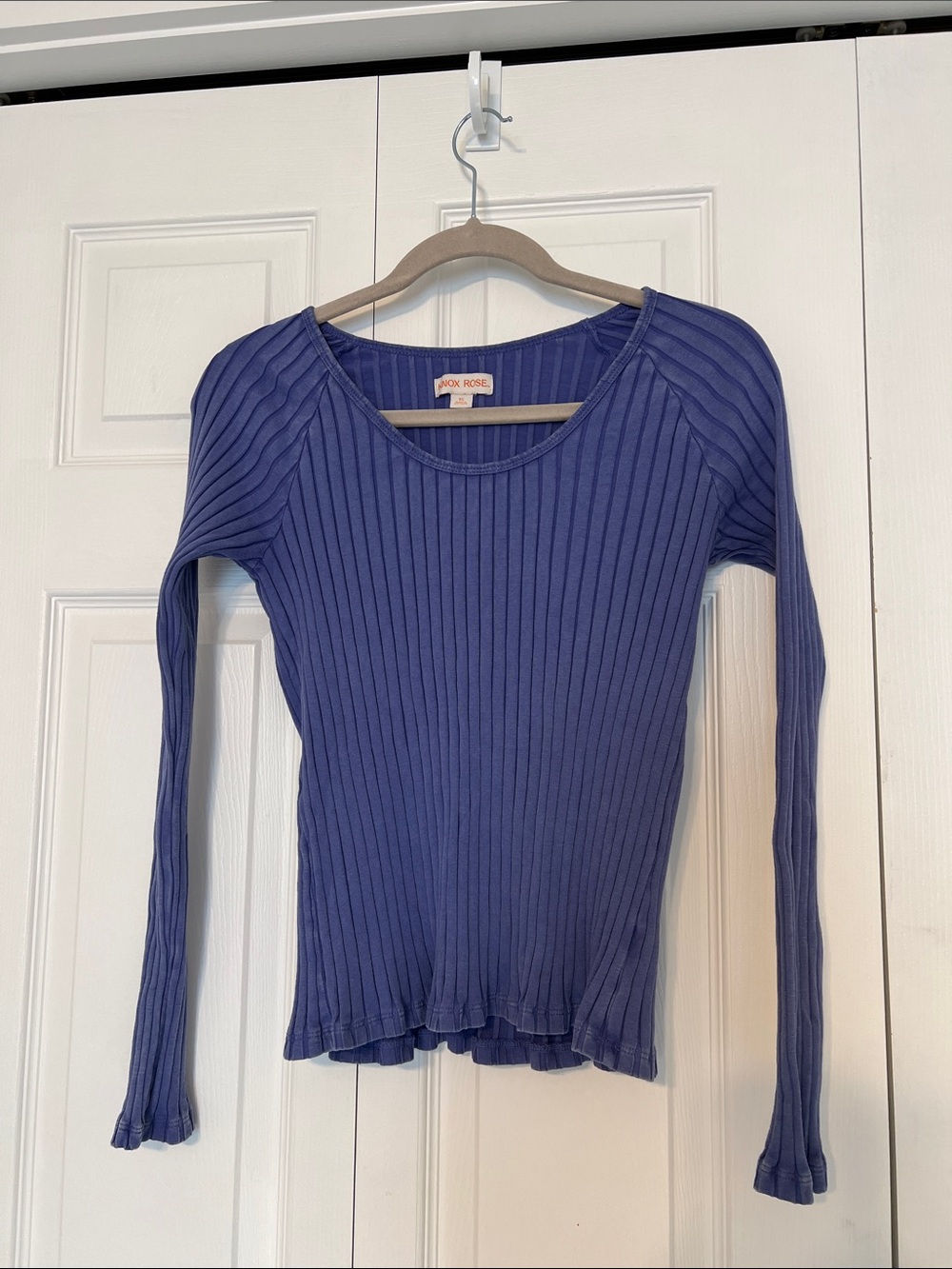 Knox Rose Ribbed Long Sleeve Top in Purple
